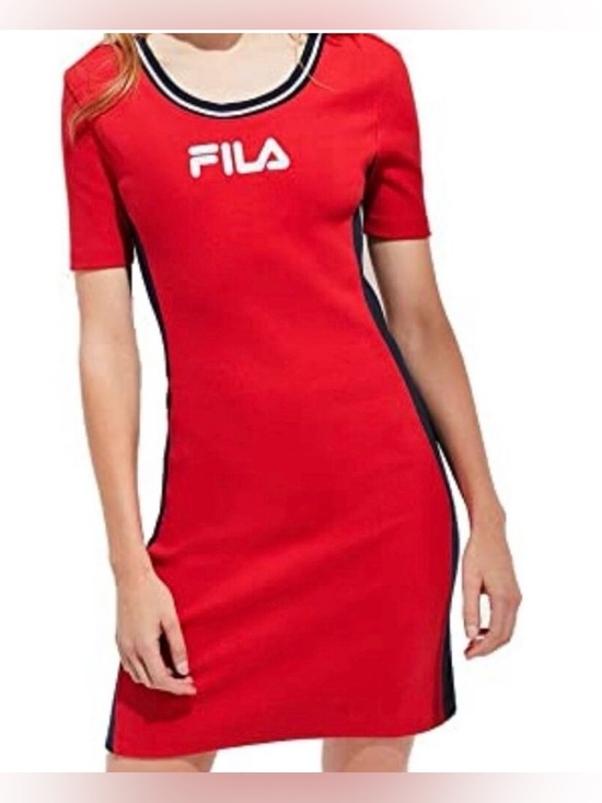 Fila Dresses & Skirts - Fila Urban Outfitters Womens Dress Retro Short Sleeve Red Blue Size Medium